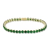 Thumbnail Image 1 of Lab-Created Emerald Tennis Bracelet 10K Yellow Gold