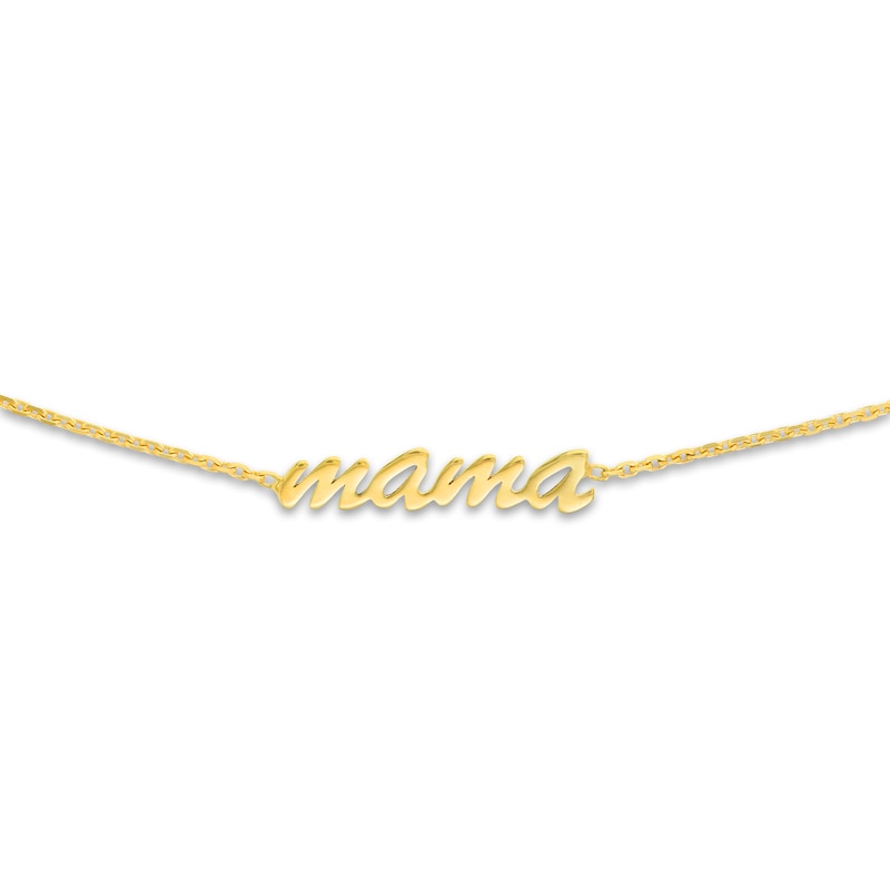 Main Image 2 of "MAMA" Choker Necklace 14K Yellow Gold 16" Adj.