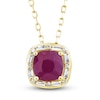 Thumbnail Image 1 of Natural Ruby Pendant Necklace 1/8 ct tw Diamonds 14K Yellow Gold