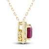 Thumbnail Image 2 of Natural Ruby Pendant Necklace 1/8 ct tw Diamonds 14K Yellow Gold