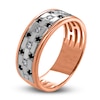 Thumbnail Image 2 of Men's Black & White Diamond Anniversary Ring 1/4 ct tw Round 14K Two-Tone Gold