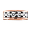 Thumbnail Image 3 of Men's Black & White Diamond Anniversary Ring 1/4 ct tw Round 14K Two-Tone Gold