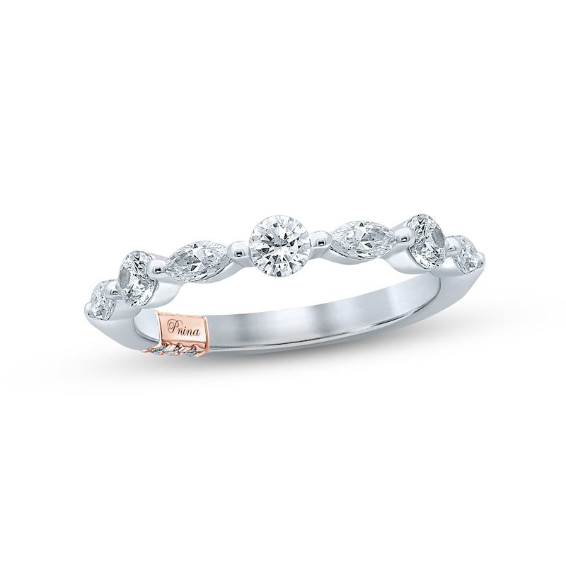 Main Image 1 of Pnina Tornai Diamond Anniversary Ring 5/8 ct tw Marquiese/ Round 14K White Gold