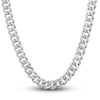 Thumbnail Image 1 of Men's Diamond Curb Link Necklace 1/2 ct tw Round Sterling Silver 20"