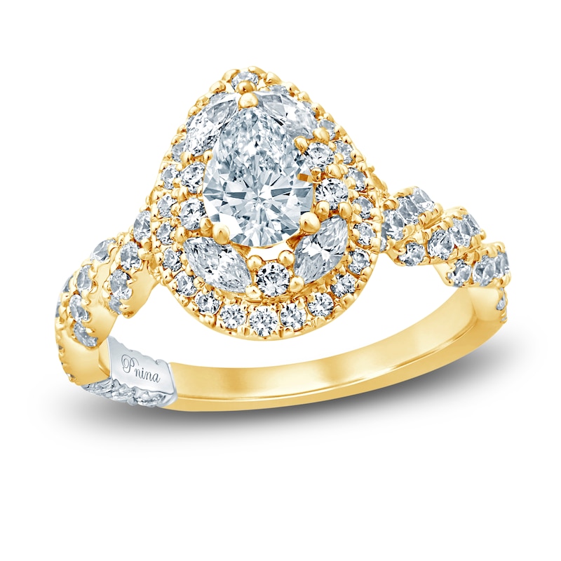 Main Image 1 of Pnina Tornai Diamond Engagement Ring 1-3/8 ct tw Pear/Round /Marquise 14K Yellow Gold