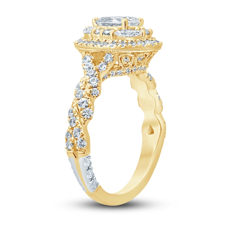 Main Image 2 of Pnina Tornai Diamond Engagement Ring 1-3/8 ct tw Pear/Round /Marquise 14K Yellow Gold