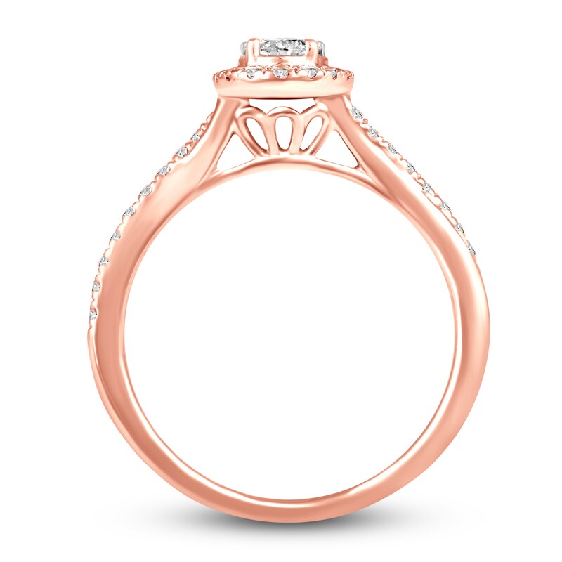 Diamond Engagement Ring 1/2 ct tw Round 10K Rose Gold