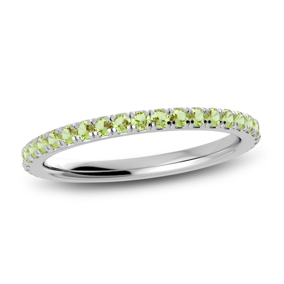 Juliette Maison Natural Peridot Eternity Ring 10K White Gold