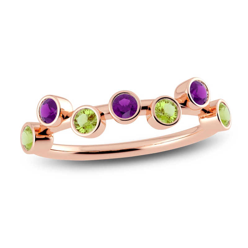 Main Image 1 of Juliette Maison Natural Peridot & Natural Amethyst Ring 10K Rose Gold