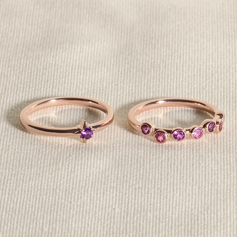 Main Image 4 of Juliette Maison Natural Peridot & Natural Amethyst Ring 10K Rose Gold