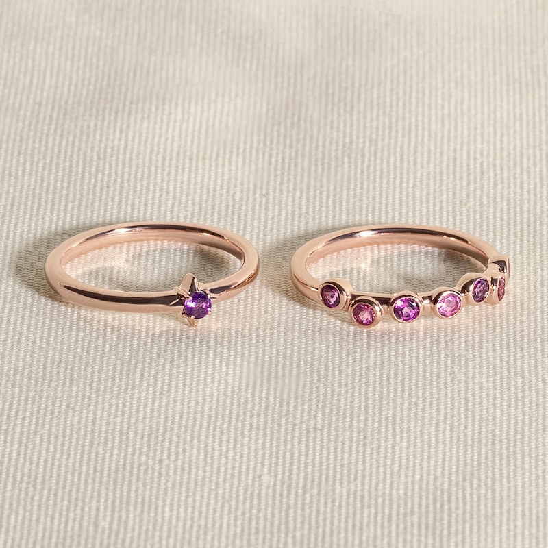 Main Image 4 of Juliette Maison Natural Rhodolite Garnet Ring 10K White Gold