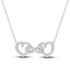 Thumbnail Image 0 of Diamond Heart Necklace 1/20 ct tw Round Sterling Silver 18"