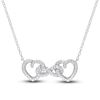 Thumbnail Image 1 of Diamond Heart Necklace 1/20 ct tw Round Sterling Silver 18"