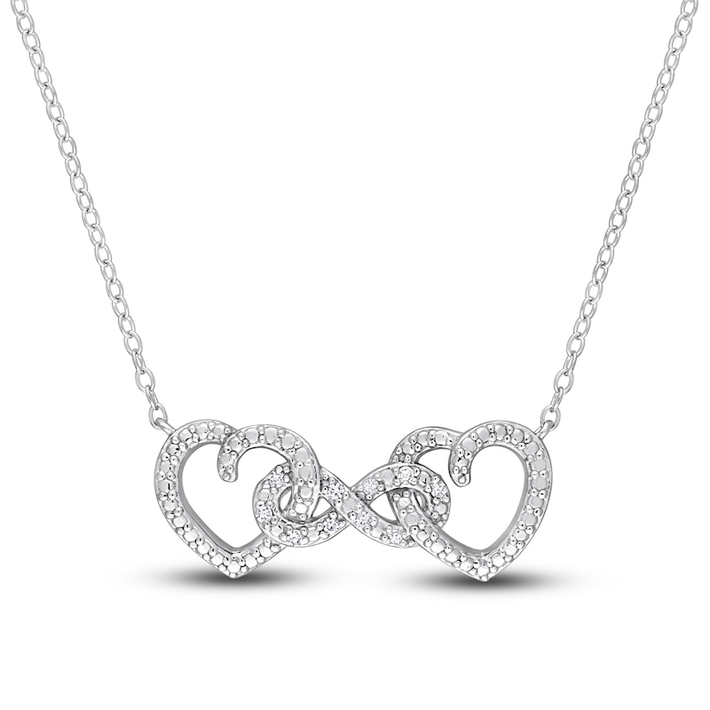 Diamond Heart Necklace 1/20 ct tw Round Sterling Silver 18"