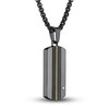 Thumbnail Image 2 of Men's Diamond Accent Pendant Necklace 1/20 ct tw Round Stainless Steel/Black Titanium 22&quot;