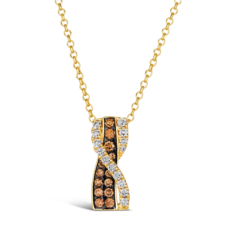 Main Image 1 of Le Vian Diamond Pendant Necklace 5/8 ct tw Round 14K Honey Gold 19"