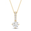Thumbnail Image 1 of Lab-Grown Diamond Drop Pendant Necklace 1 ct tw Round 14K Yellow Gold