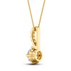 Thumbnail Image 4 of Lab-Grown Diamond Drop Pendant Necklace 1 ct tw Round 14K Yellow Gold