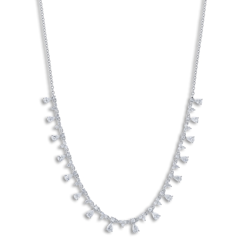 Main Image 2 of Shy Creation Diamond Necklace 2 ct tw Round/Pear 14K White Gold 18" SC55019851