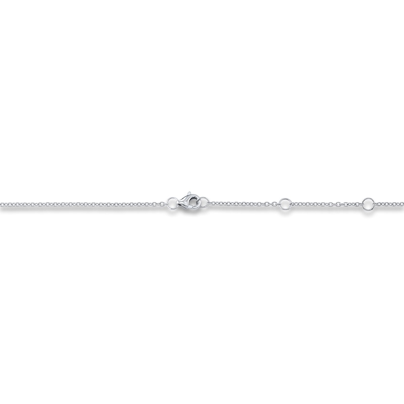 Shy Creation Diamond Necklace 2 ct tw Round/Pear 14K White Gold 18" SC55019851