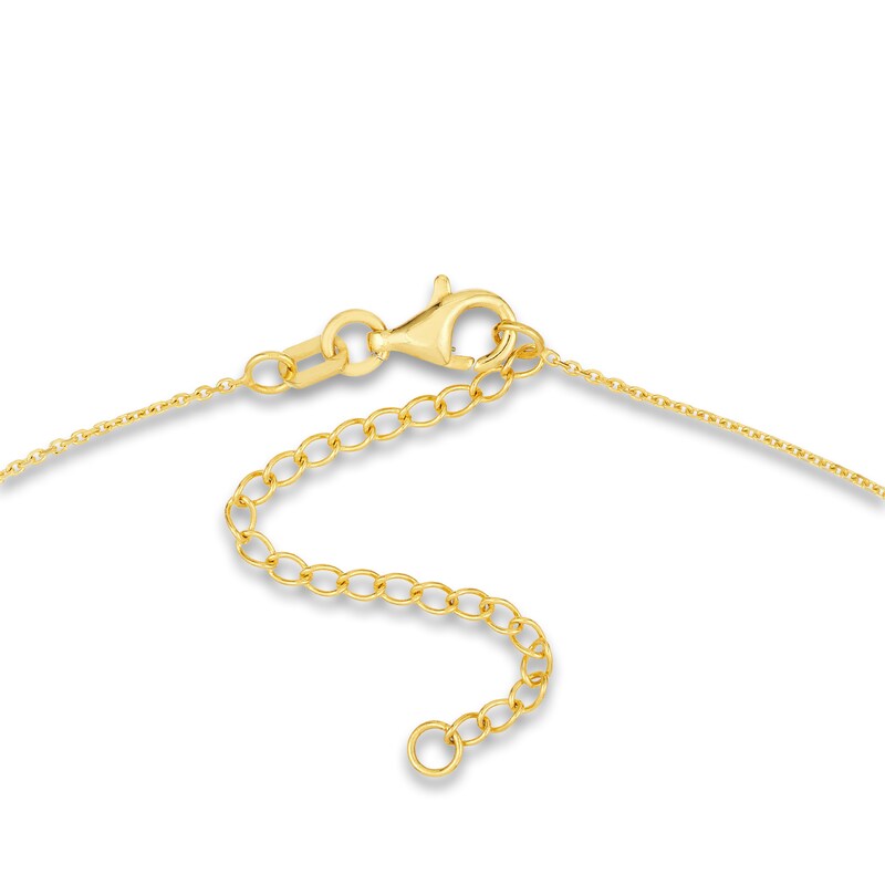 Main Image 3 of Bar Station Necklace White Enamel 14K Yellow Gold 18"