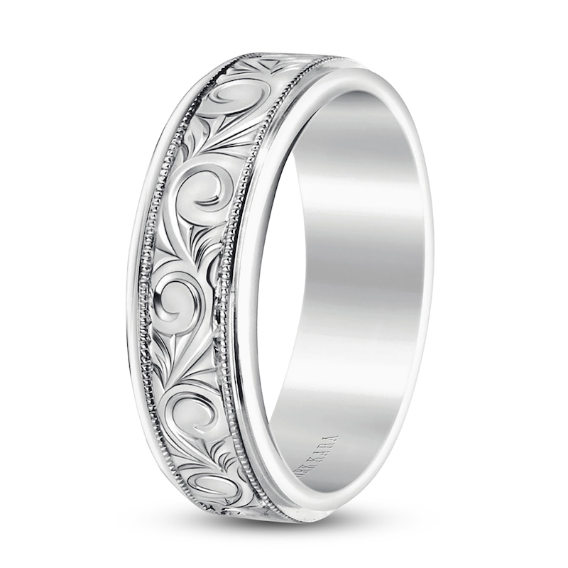 Main Image 2 of Kirk Kara Men's Engraved Wedding Band Platinum