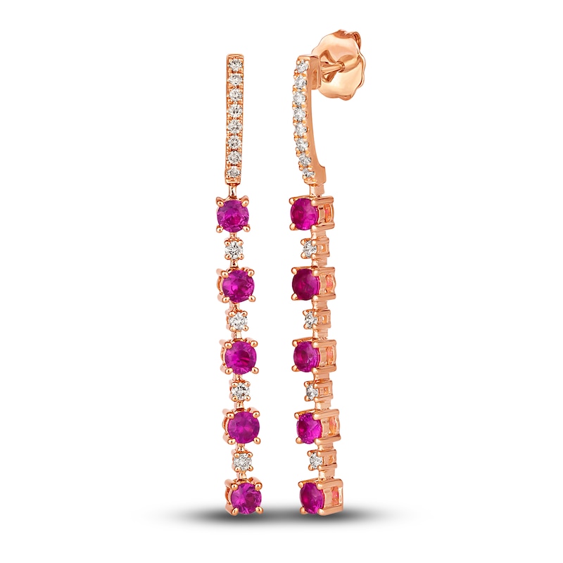 Main Image 1 of Le Vian Natural Ruby Earrings 1/4 ct tw Diamonds 14K Strawberry Gold