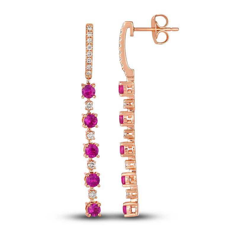 Main Image 2 of Le Vian Natural Ruby Earrings 1/4 ct tw Diamonds 14K Strawberry Gold