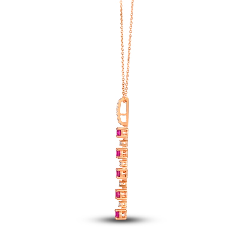 Main Image 2 of Le Vian Natural Ruby Necklace 1/8 ct tw Diamonds 14K Strawberry Gold