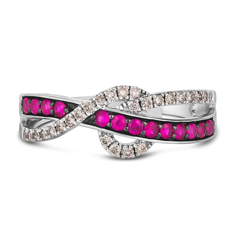 Main Image 2 of Le Vian Natural Ruby Ring 1/6 ct tw Diamonds 14K Vanilla Gold