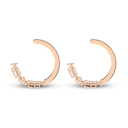 Engravable High-Polish Circle Hoop Earrings 14K Rose Gold 43mm