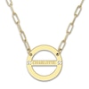 Thumbnail Image 0 of Engravable High-Polish Circle Necklace Diamond Accents 14K Yellow Gold 18" 19mm
