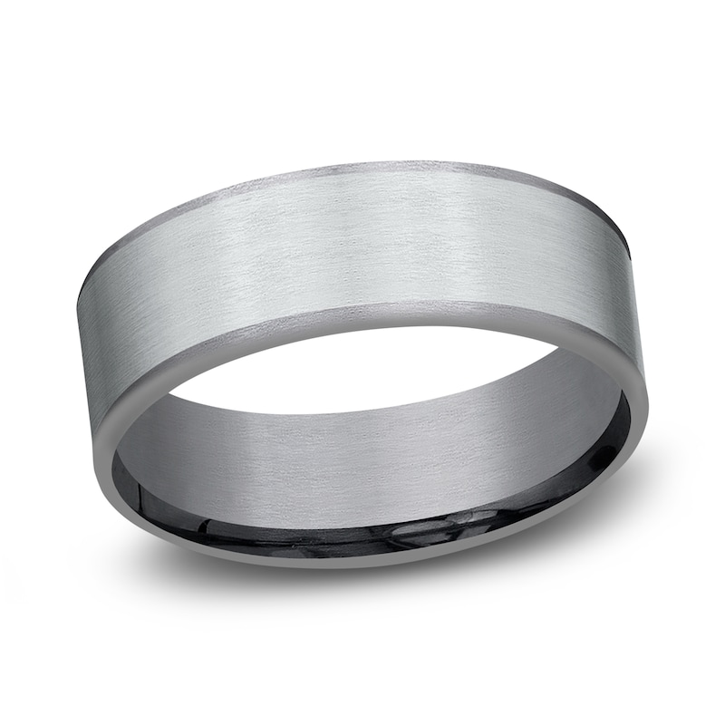 Main Image 1 of Men's Wedding Band Tantalum/14K White Gold 7.5mm