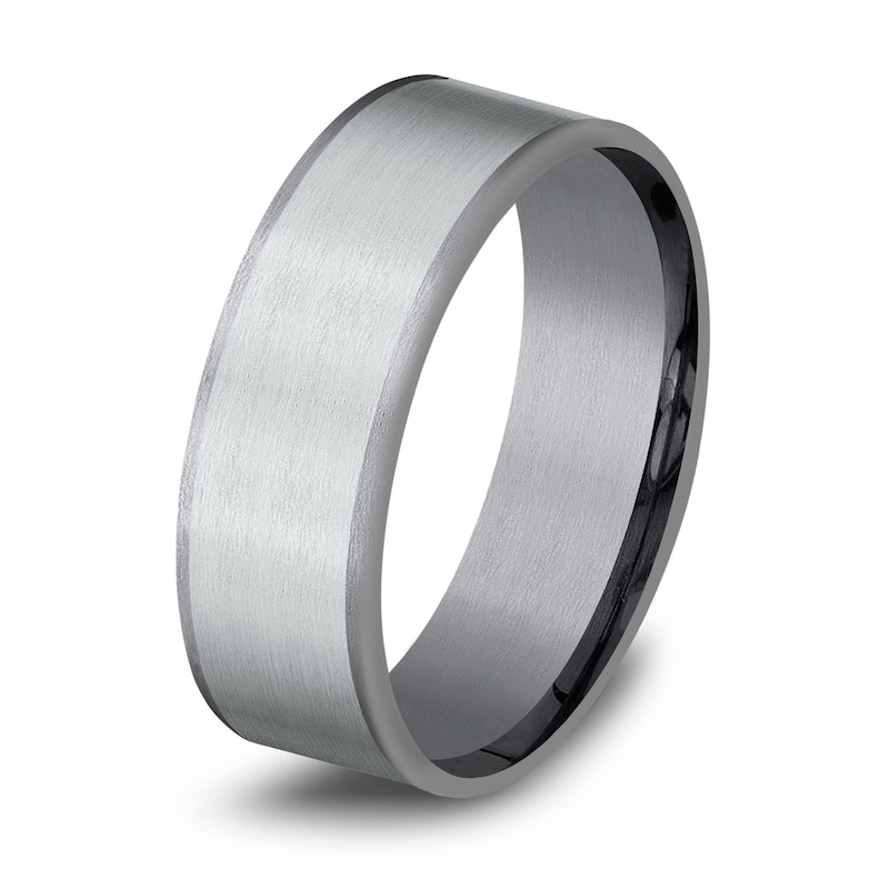 Men's Wedding Band Tantalum/14K White Gold 7.5mm