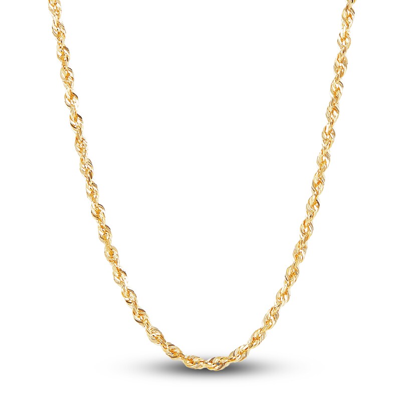 Main Image 1 of Solid Glitter Rope Necklace 14K Yellow Gold 22" 1.6mm