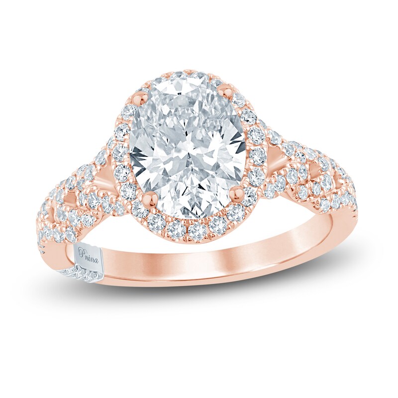 Main Image 1 of Pnina Tornai Lab-Grown Diamond Engagement Ring 2-3/8 ct tw Oval/Round 14K Rose Gold