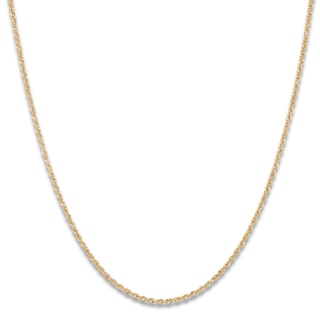 Solid Glitter Rope Necklace 14K Yellow Gold 20" 1.8mm