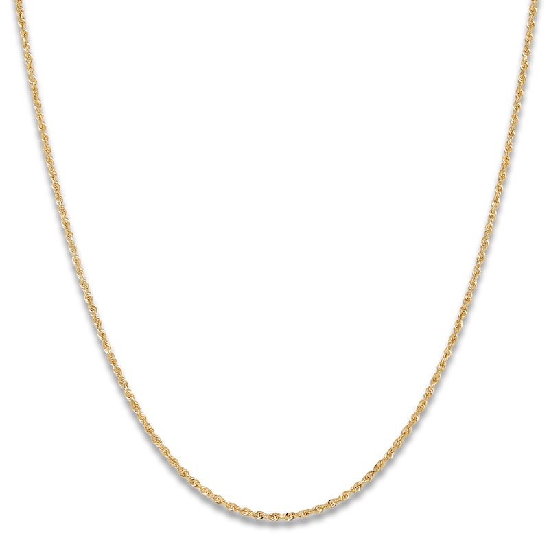 Main Image 1 of Solid Glitter Rope Necklace 14K Yellow Gold 20" 1.8mm