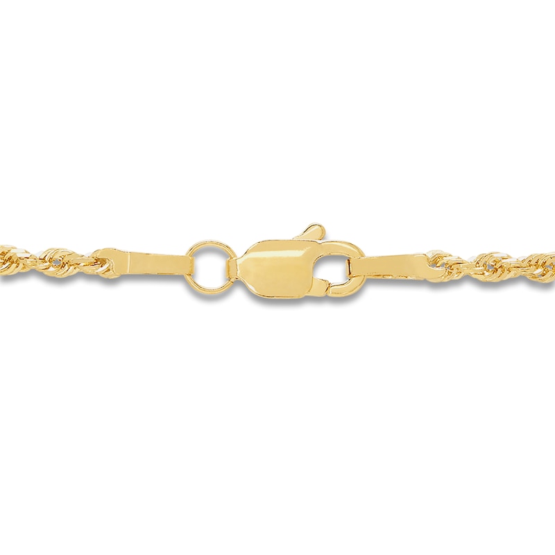 Main Image 2 of Solid Glitter Rope Necklace 14K Yellow Gold 20" 1.8mm
