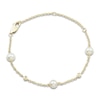 Thumbnail Image 1 of Freshwater Cultured Pearl Bracelet 1/20 ct tw Diamonds 14K Yellow Gold 7"