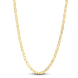 Hollow Bismark Chain Necklace 14K Yellow Gold 16" 3.5mm