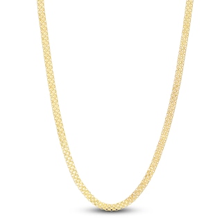 Bismark Chain Necklace Hollow 14K Yellow Gold 16" 3.5mm