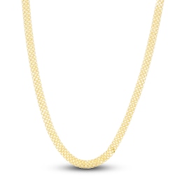 Hollow Bismark Chain Necklace 14K Yellow Gold 18" 4.7mm