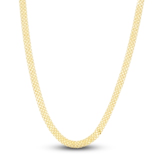 Bismark Chain Necklace Hollow 14K Yellow Gold 18" 4.7mm