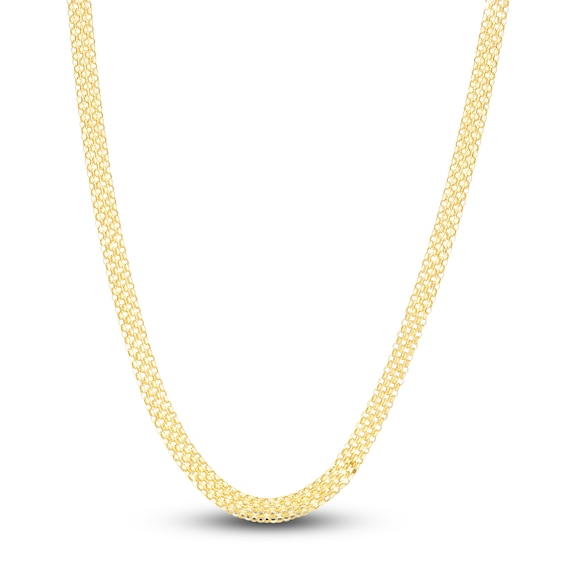 Bismark Chain Necklace Hollow 14K Yellow Gold 18" 4.7mm