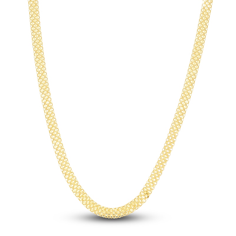 Main Image 1 of Hollow Bismark Chain Necklace 14K Yellow Gold 18" 4.7mm