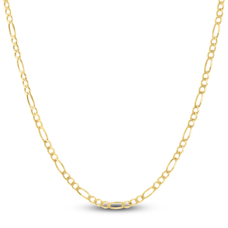 Main Image 1 of Solid Figaro Chain Necklace 14K Yellow Gold 16" 3.8mm