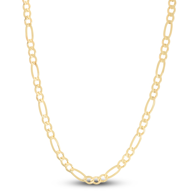 Men's Solid Figaro Chain Necklace 14K Yellow Gold 22" 6.0mm