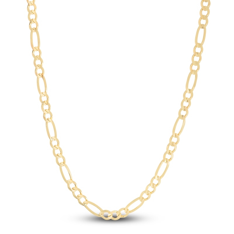 Main Image 1 of Men's Solid Figaro Chain Necklace 14K Yellow Gold 22" 6.0mm