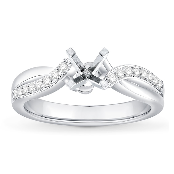 Chosen Diamond Engagement Ring Setting 1/5 ct tw Round 14K White Gold